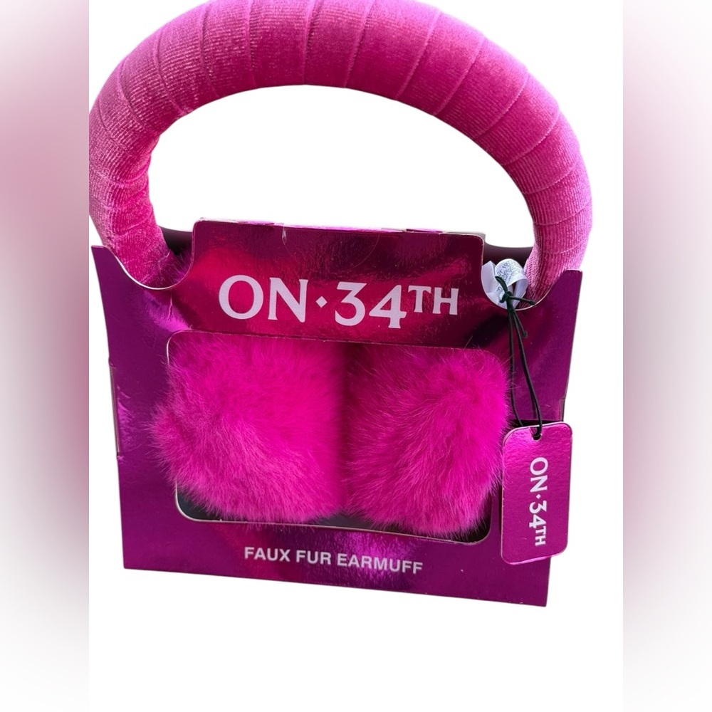 New with tag On. 34th Green Faux Fur Earmuffs